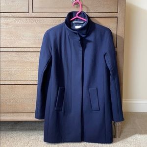 J. Crew Button Front City Coat Navy